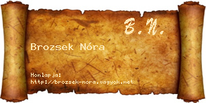 Brozsek Nóra névjegykártya