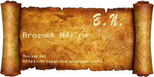 Brozsek Nóra névjegykártya