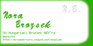 nora brozsek business card